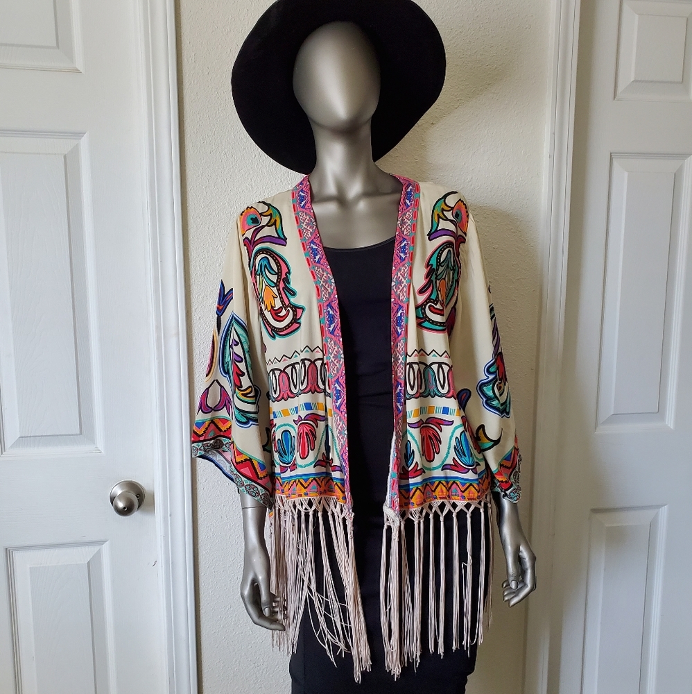 Flying Tomato Fringe Kimono